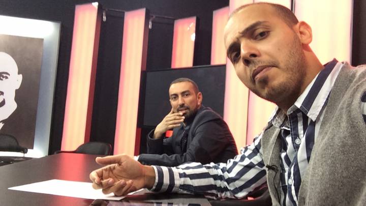 Mohammad Al-Zway and Ragab Benghuzzi in the Al Aesema station in Tripoli in 2013. They have since left Libya over concerns about their safety. 