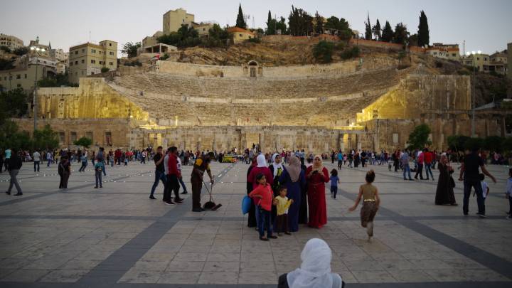 The Roman amphitheatre in downtown Amman, Jordan.  